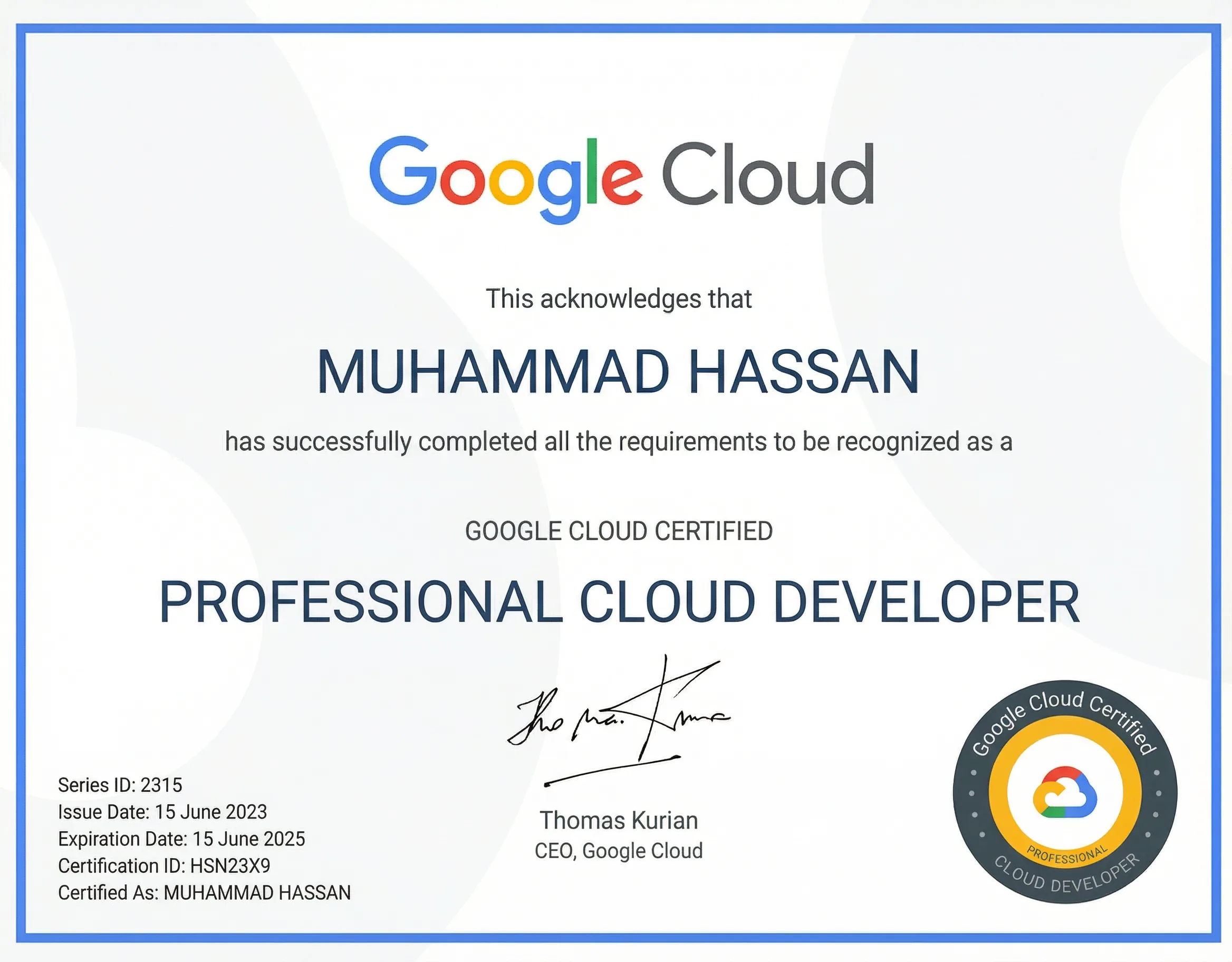 Professional Cloud Developer