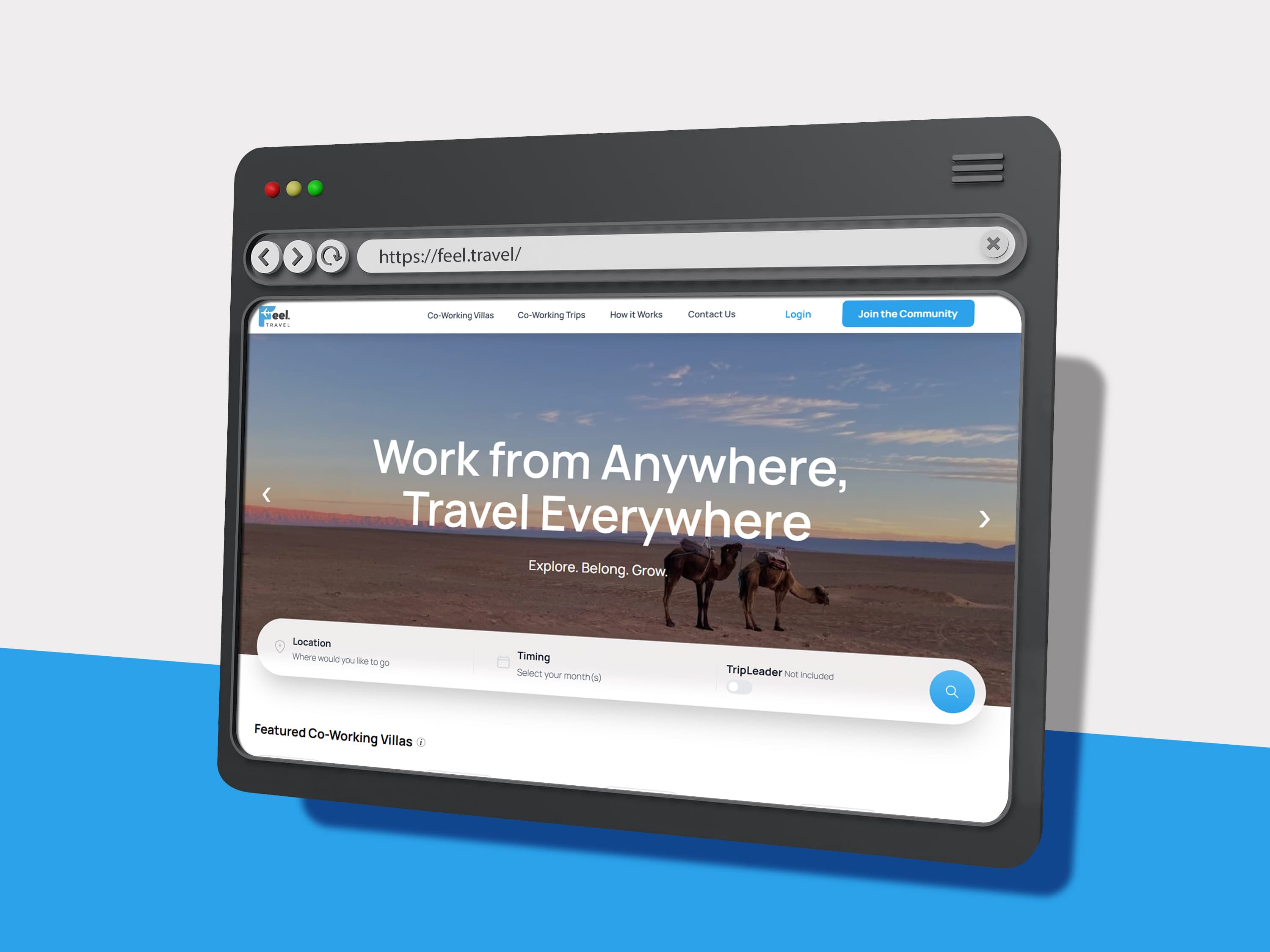 Feel Travel project screenshot