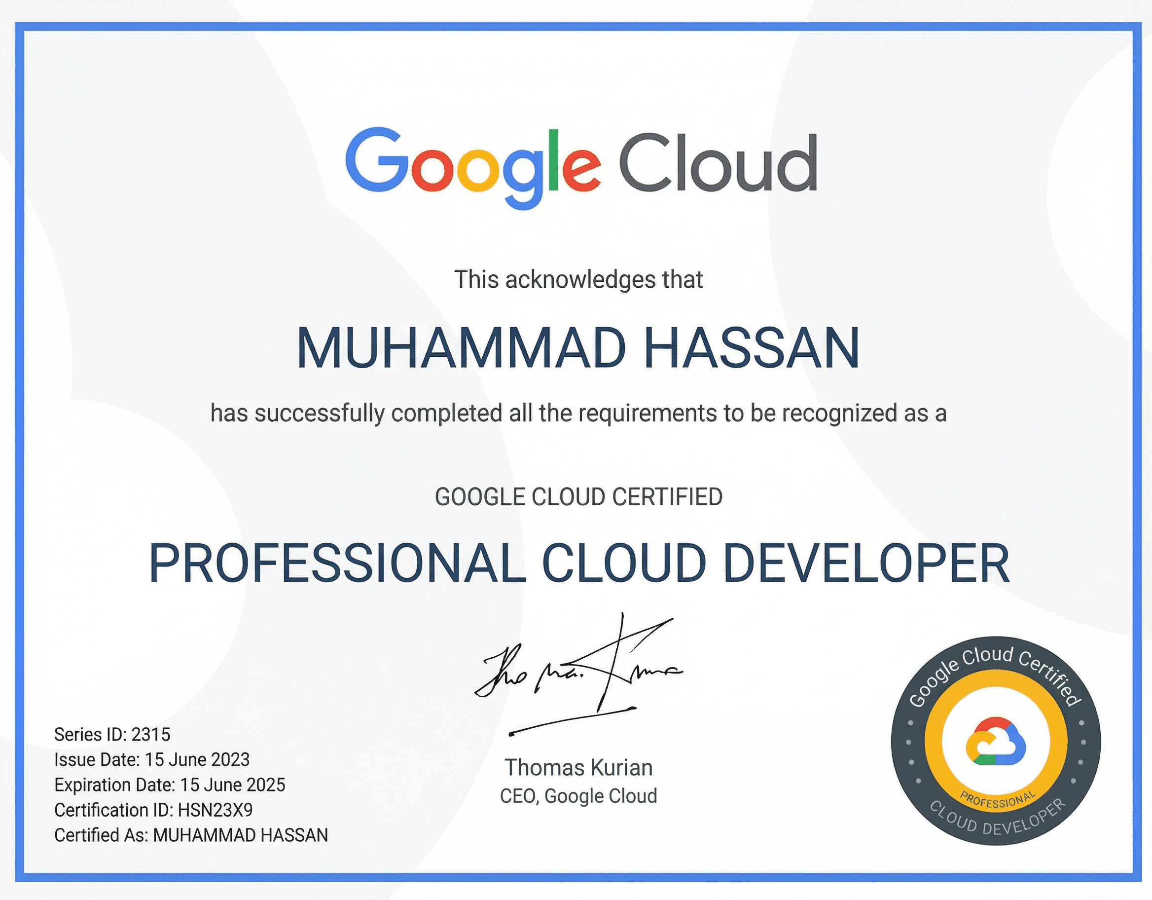 Google Cloud Professional Cloud Developer